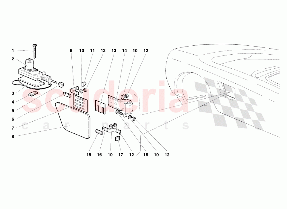 Fuel Cap (Valid for USA - January 1995) of Lamborghini Lamborghini Diablo SE30 (1993-1995)