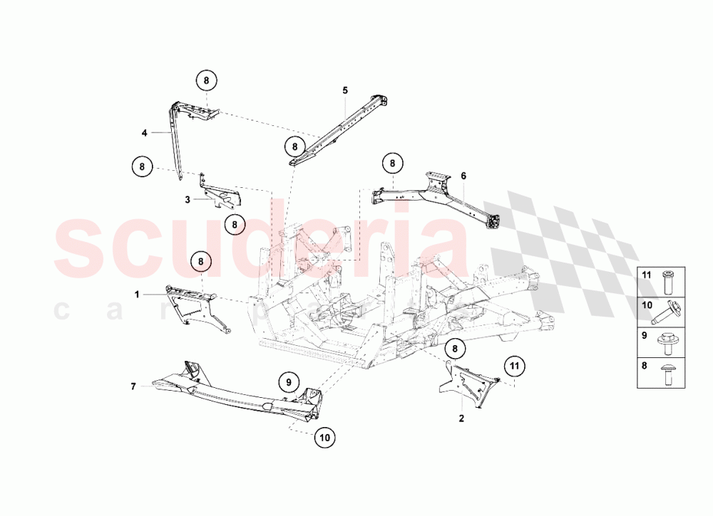 Front Frame Elements 4 of Lamborghini Lamborghini Aventador LP700 Coupe
