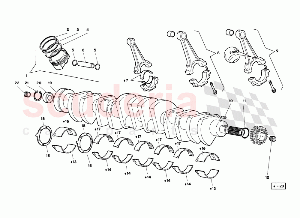 Crank Gears of Lamborghini Lamborghini Diablo VT 6.0 (2000-2001)