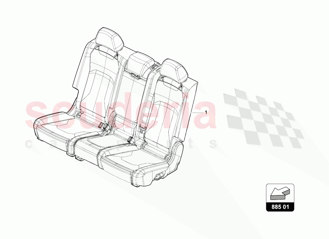 BENCH SEAT WITH BACKREST AND HEADREST of Lamborghini Lamborghini Urus (2018-2019)