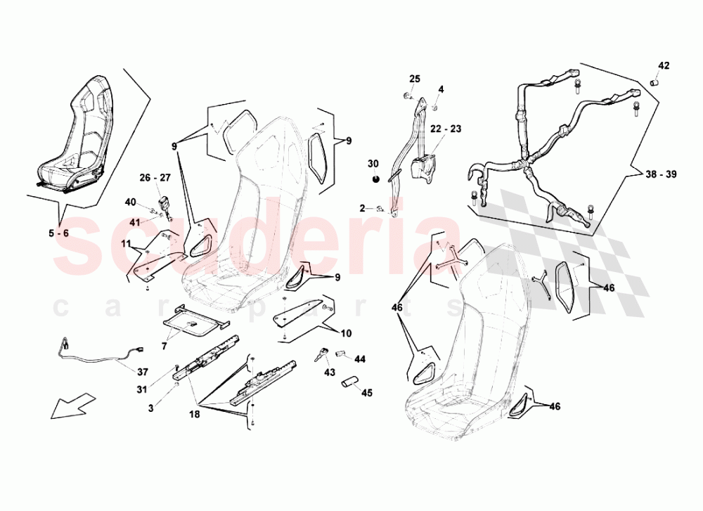 Seats And Safety Belts - Sport of Lamborghini Lamborghini Gallardo LP570 4 SL