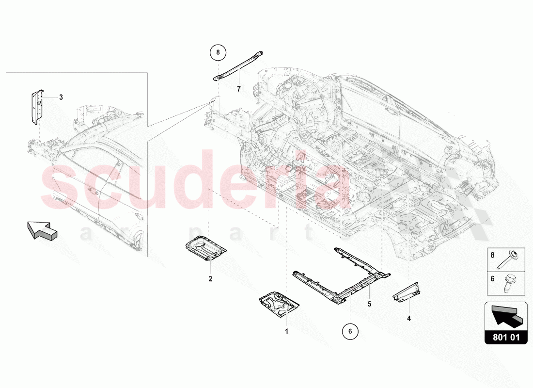 RETAINER FOR BATTERY of Lamborghini Lamborghini Urus (2018-2019)