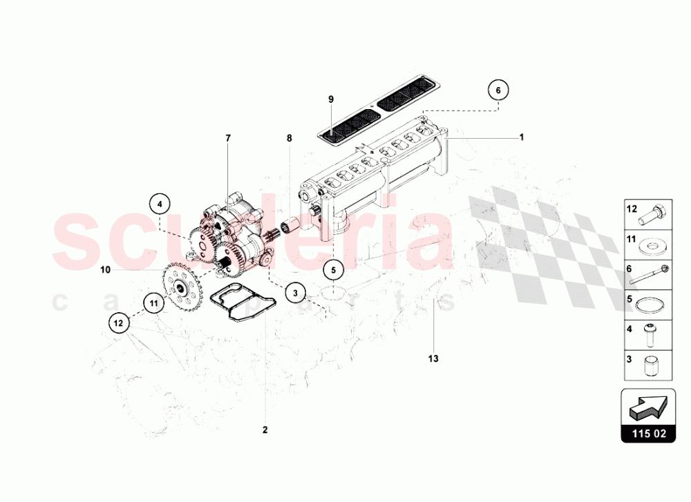 OIL PUMP of Lamborghini Lamborghini Aventador LP700 Roadster
