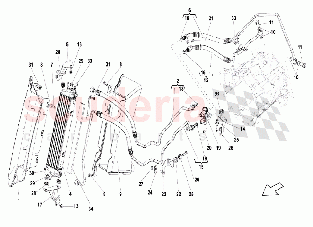 Oil Cooler of Lamborghini Lamborghini Gallardo LP550 Coupe