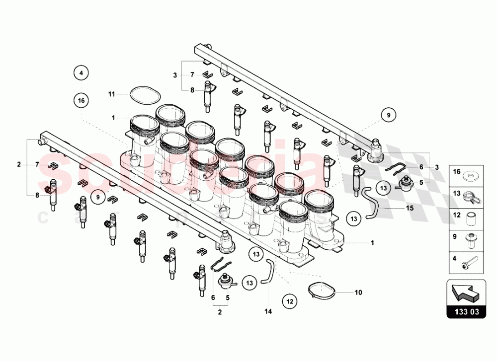 INTAKE MANIFOLD 2 of Lamborghini Lamborghini Aventador LP700 Roadster