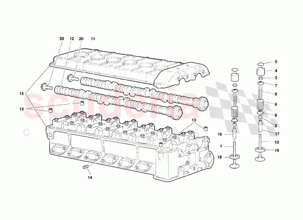 Cylinder Head, Right of Lamborghini Lamborghini Diablo (1990-1998)