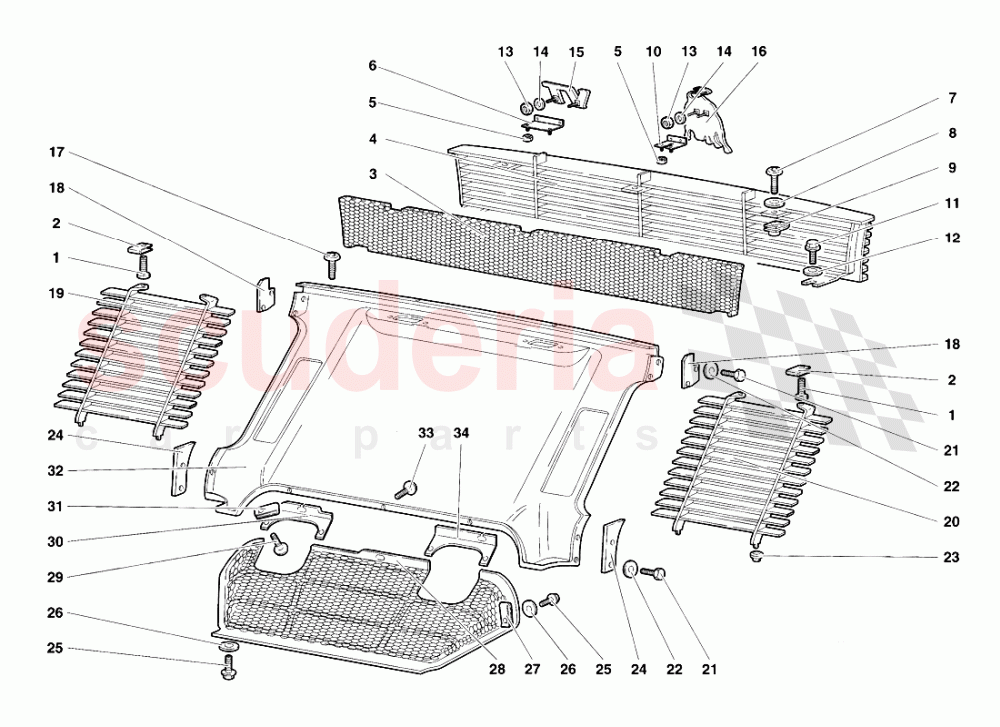 Rear Coque Elements of Lamborghini Lamborghini Diablo VT Roadster (1998-2000)
