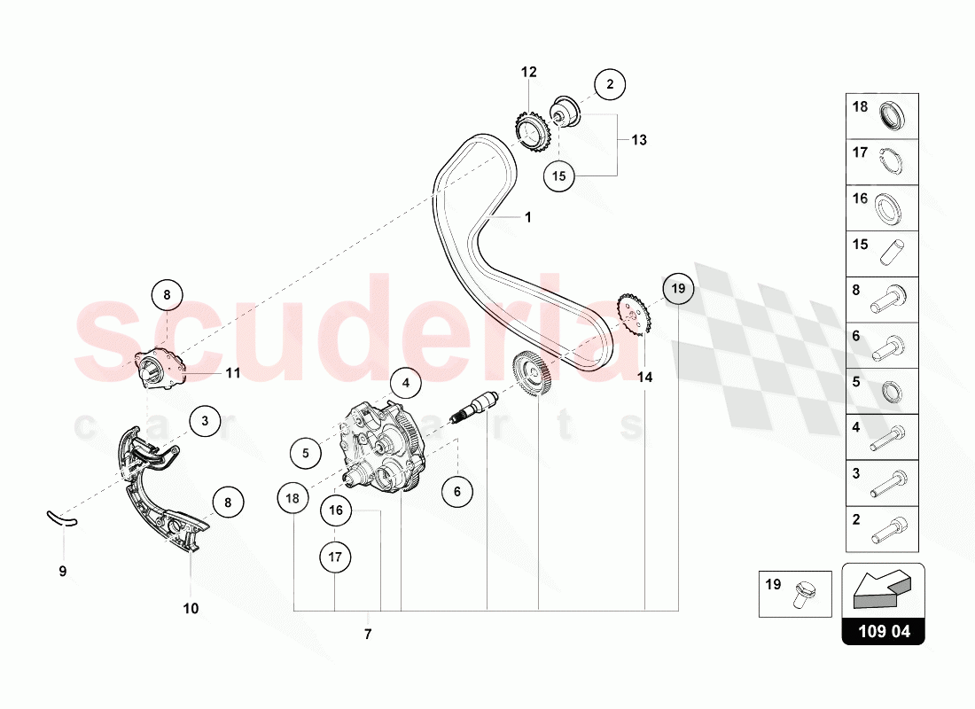 TIMING CHAIN of Lamborghini Lamborghini Huracan Evo Coupe