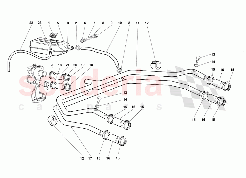 Water Cooling System of Lamborghini Lamborghini Diablo (1990-1998)
