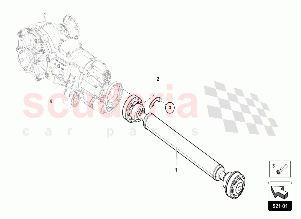 Propeller Shaft of Lamborghini Lamborghini Aventador LP740 S