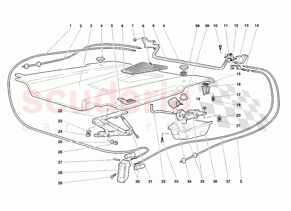 Engine Hood 1 of Lamborghini Lamborghini Diablo VT Roadster (1998-2000)