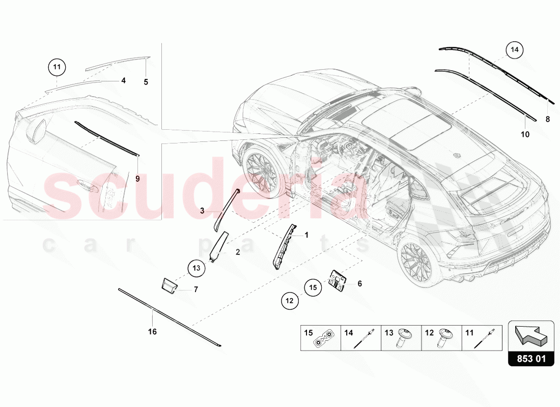 MOLDINGS of Lamborghini Lamborghini Urus (2018-2019)