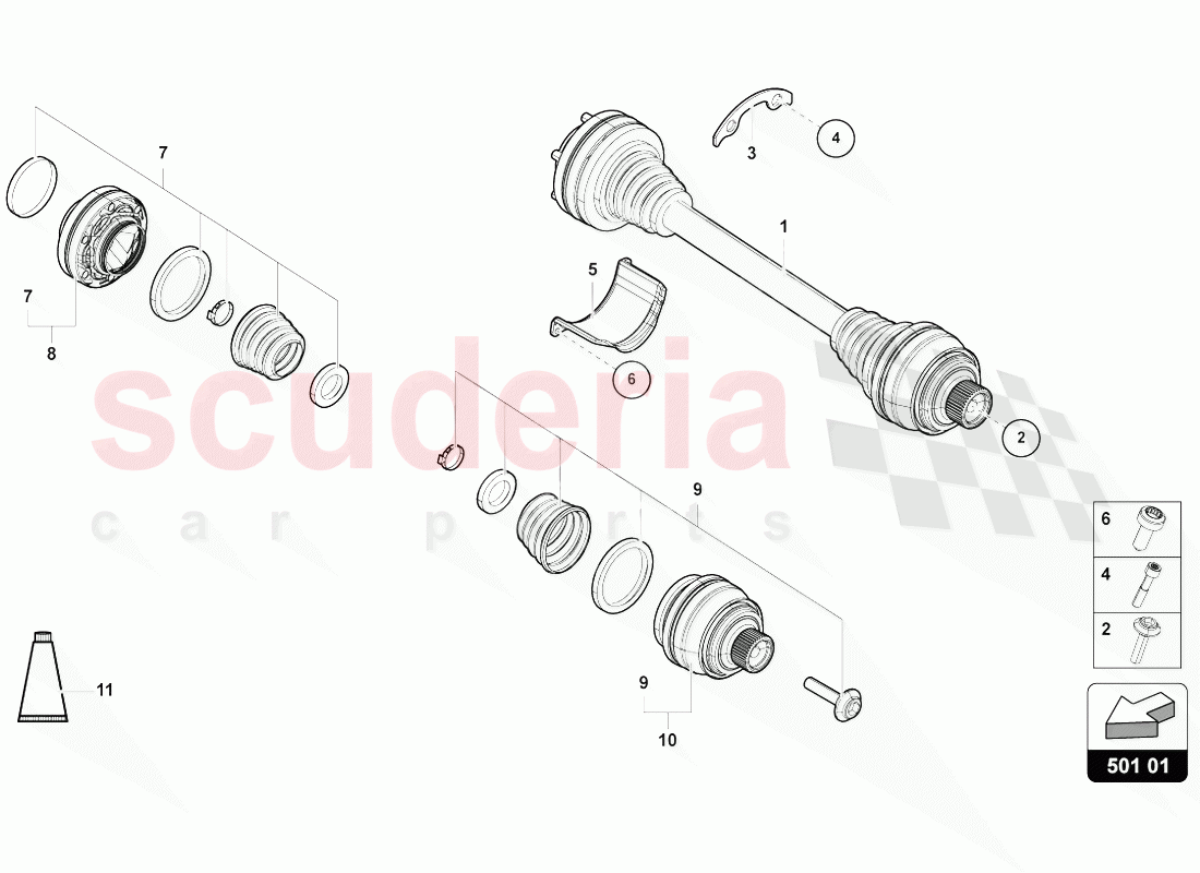 AXLE SHAFT of Lamborghini Lamborghini Urus (2018-2019)