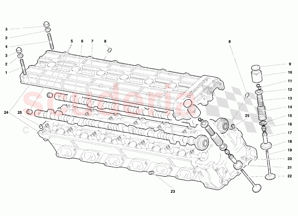 Right Cylinder Head of Lamborghini Lamborghini Diablo SE30 (1993-1995)