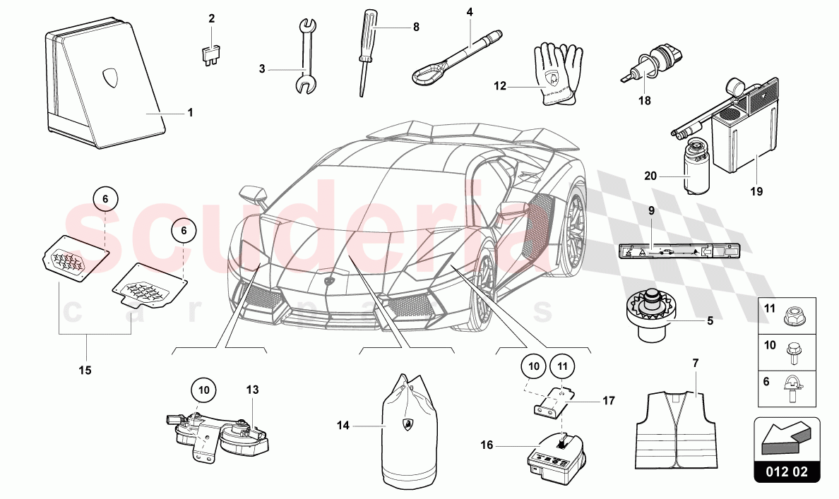 VEHICLE TOOLS of Lamborghini Lamborghini Aventador LP780 Ultimae