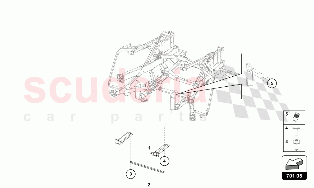 TRIM FRAME REAR PART of Lamborghini Lamborghini Aventador LP780 Ultimae