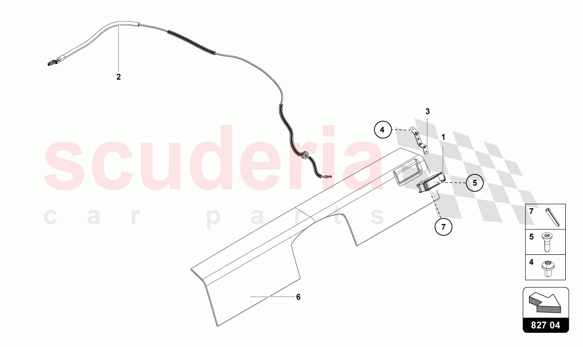 RELEASE LEVER of Lamborghini Lamborghini Aventador LP780 Ultimae