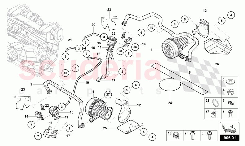 SECONDARY AIR PUMP of Lamborghini Lamborghini Aventador LP780 Ultimae