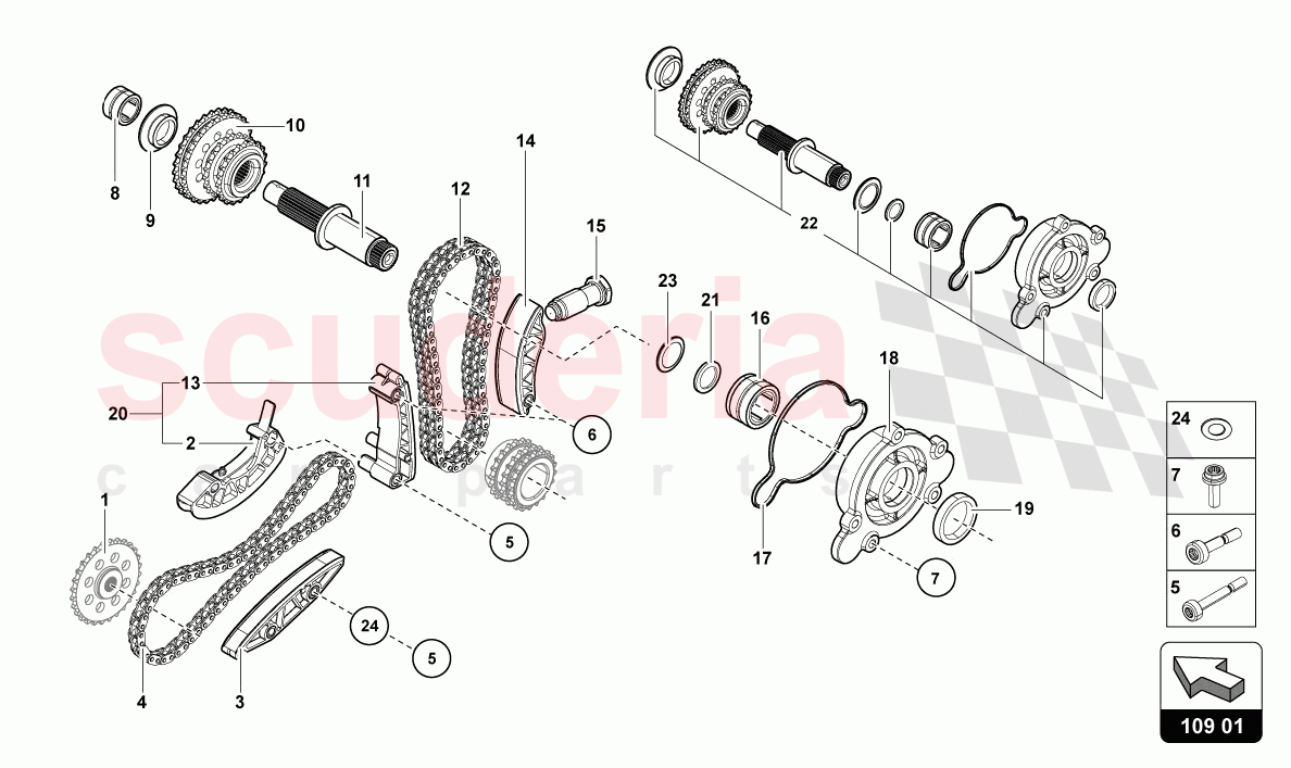 TIMING CHAIN of Lamborghini Lamborghini Aventador LP780 Ultimae Roadster