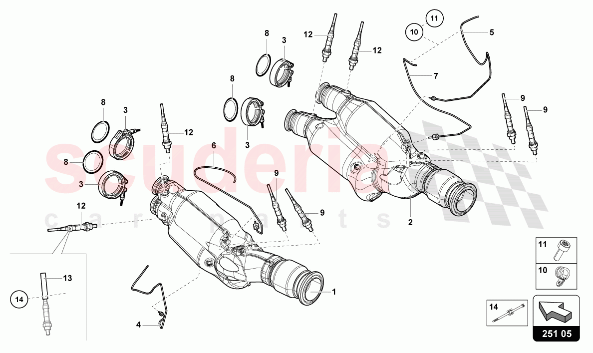 CATALYTIC CONVERTER of Lamborghini Lamborghini Aventador LP780 Ultimae Roadster