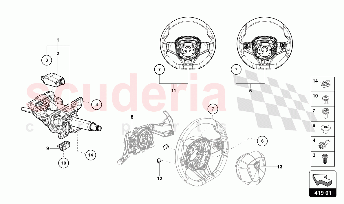 STEERING SYSTEM of Lamborghini Lamborghini Aventador LP780 Ultimae Roadster
