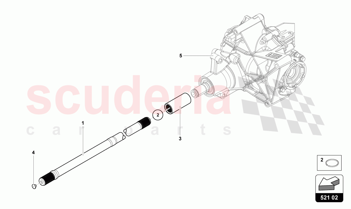 INPUT SHAFT of Lamborghini Lamborghini Aventador LP780 Ultimae Roadster