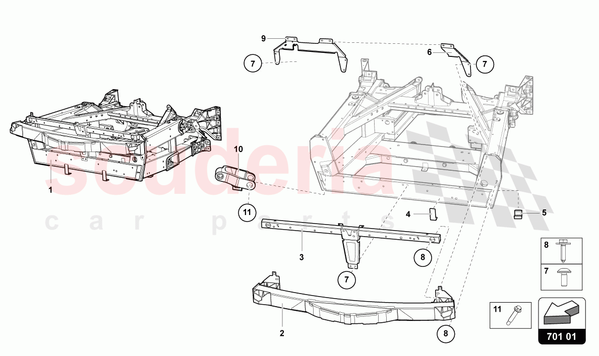 TRIM FRAME FRONT PART of Lamborghini Lamborghini Aventador LP780 Ultimae Roadster