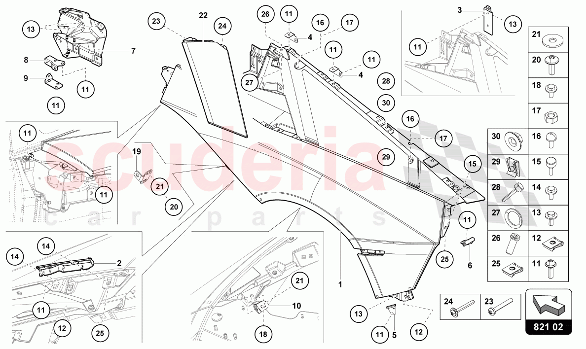 WING PROTECTOR REAR of Lamborghini Lamborghini Aventador LP780 Ultimae Roadster