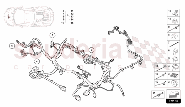 SET FOR AXLE WIRING FRONT of Lamborghini Lamborghini Revuelto Coupe