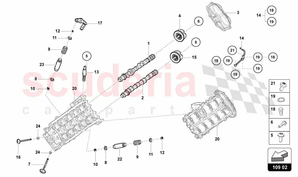 CAMSHAFT, VALVES of Lamborghini Lamborghini Huracan Evo Spyder 2WD