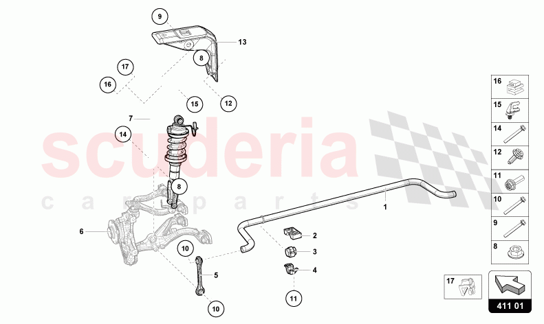 SHOCK ABSORBERS FRONT of Lamborghini Lamborghini Huracan Evo Spyder 2WD