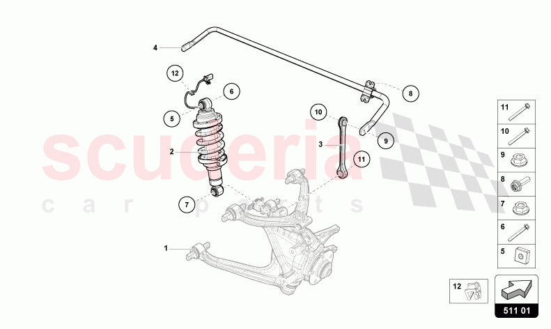 SHOCK ABSORBER REAR of Lamborghini Lamborghini Huracan Evo Spyder 2WD