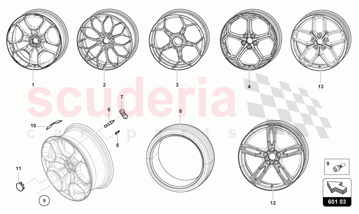 WHEELS/TYRES FRONT of Lamborghini Lamborghini Huracan Evo Spyder 2WD