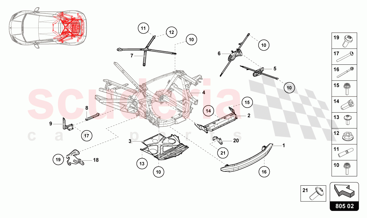 CHASSIS REAR, OUTER of Lamborghini Lamborghini Huracan Evo Spyder 2WD