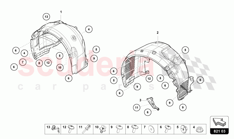 WHEEL HOUSING TRIM of Lamborghini Lamborghini Huracan Evo Spyder 2WD