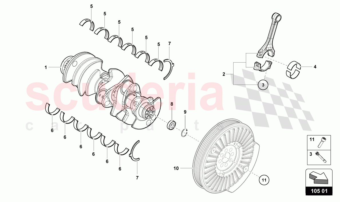 CRANKSHAFT WITH BEARINGS of Lamborghini Lamborghini Huracan STO