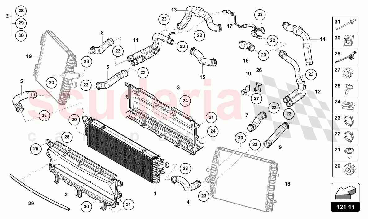 COOLER FOR COOLANT of Lamborghini Lamborghini Huracan STO