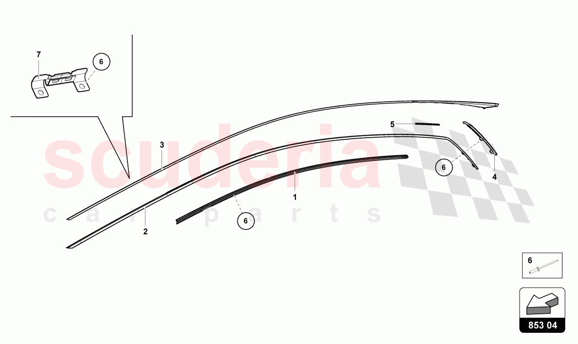 MOLDINGS - ROOF of Lamborghini Lamborghini Huracan STO