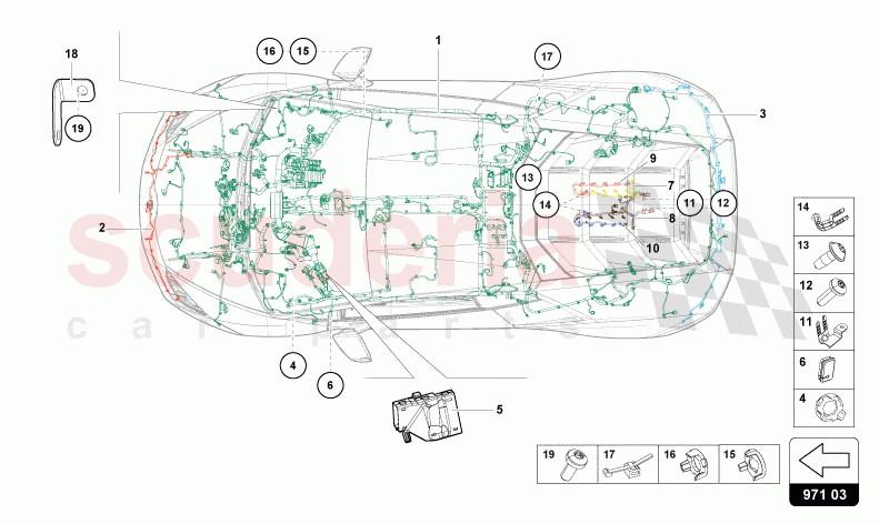 WIRING CENTER of Lamborghini Lamborghini Huracan STO