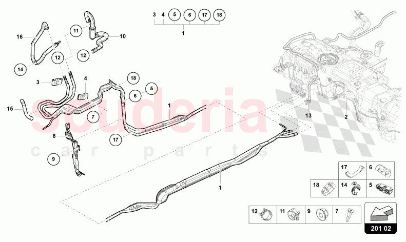 1 SET FUEL PIPES of Lamborghini Lamborghini Urus S