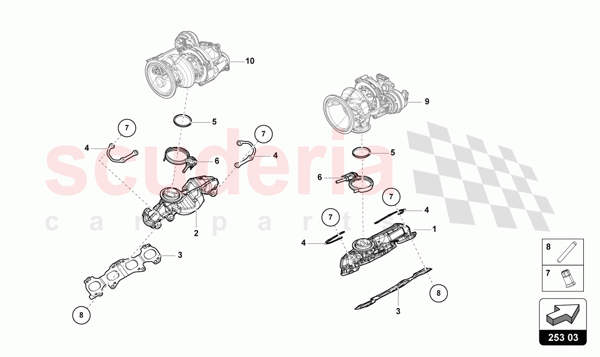 EXHAUST MANIFOLDS of Lamborghini Lamborghini Urus S