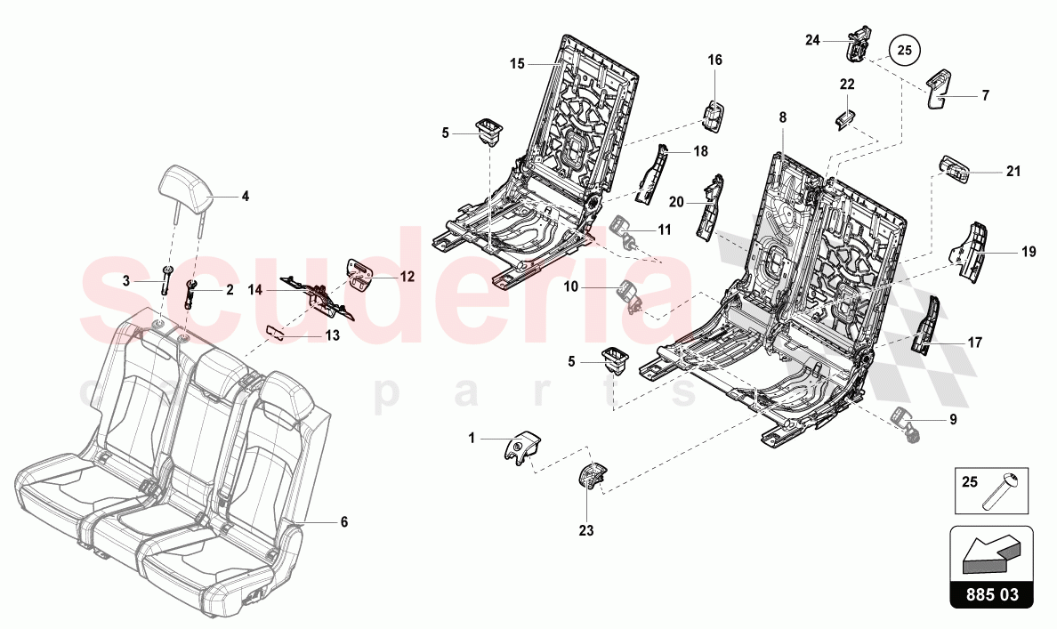 BENCH SEAT (3-SEATER) of Lamborghini Lamborghini Urus S