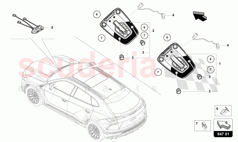 INTERIOR AND READING LIGHT of Lamborghini Lamborghini Urus S