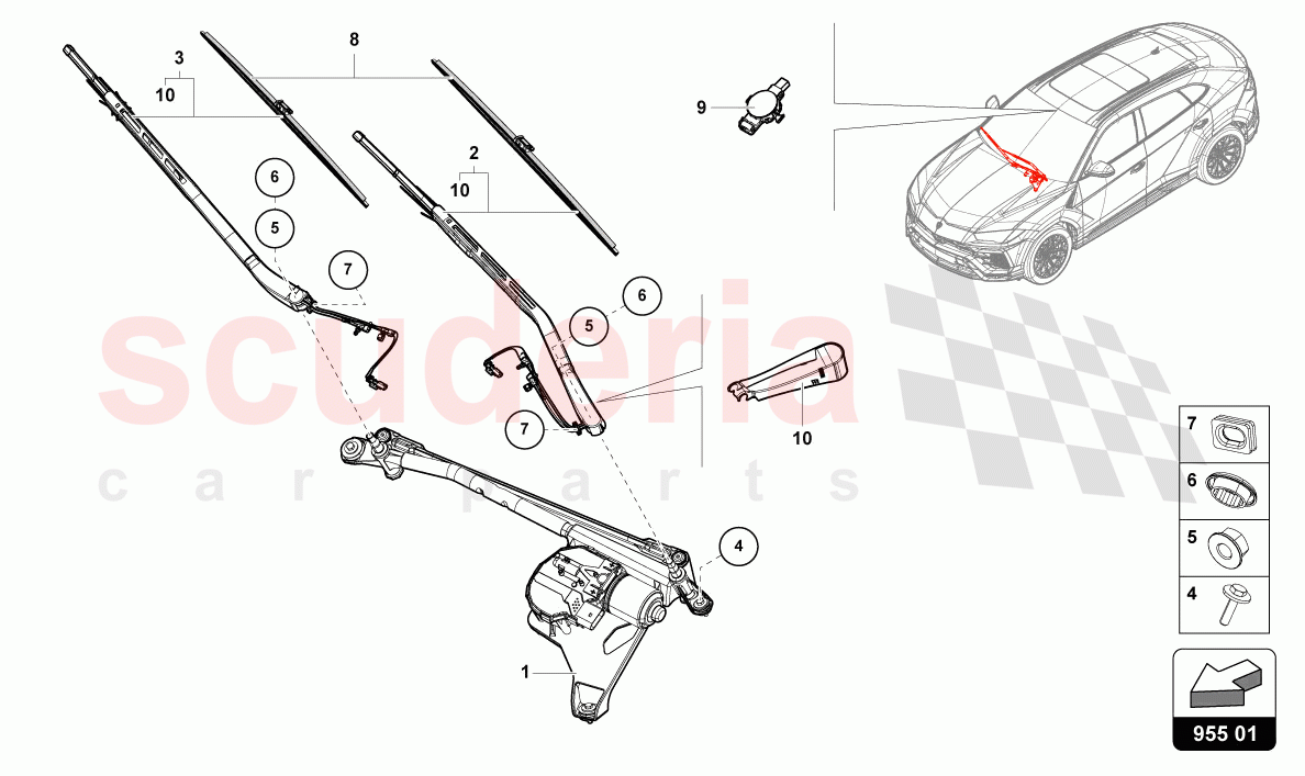 WINDSHIELD WIPER of Lamborghini Lamborghini Urus S