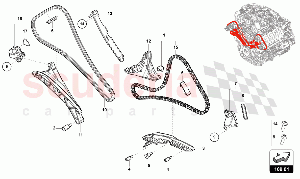 TIMING CHAIN of Lamborghini Lamborghini Urus (2019-2022)
