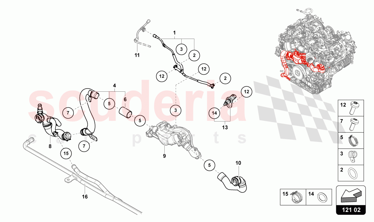 COOLANT PIPE of Lamborghini Lamborghini Urus (2019-2022)