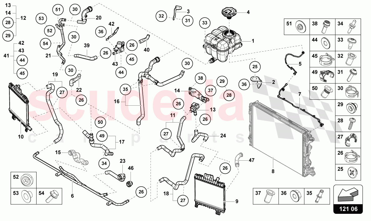 COOLER FOR COOLANT of Lamborghini Lamborghini Urus (2019-2022)