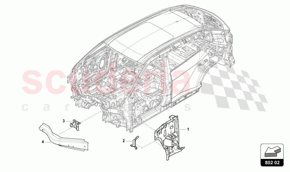 SECTIONAL PARTS FOR THE SIDE SECTION of Lamborghini Lamborghini Urus (2019-2022)