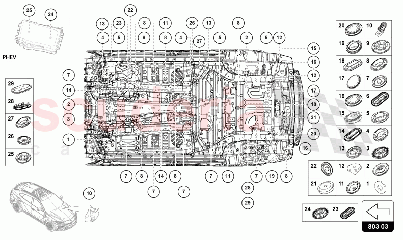 SEALING PLUG SET of Lamborghini Lamborghini Urus (2019-2022)