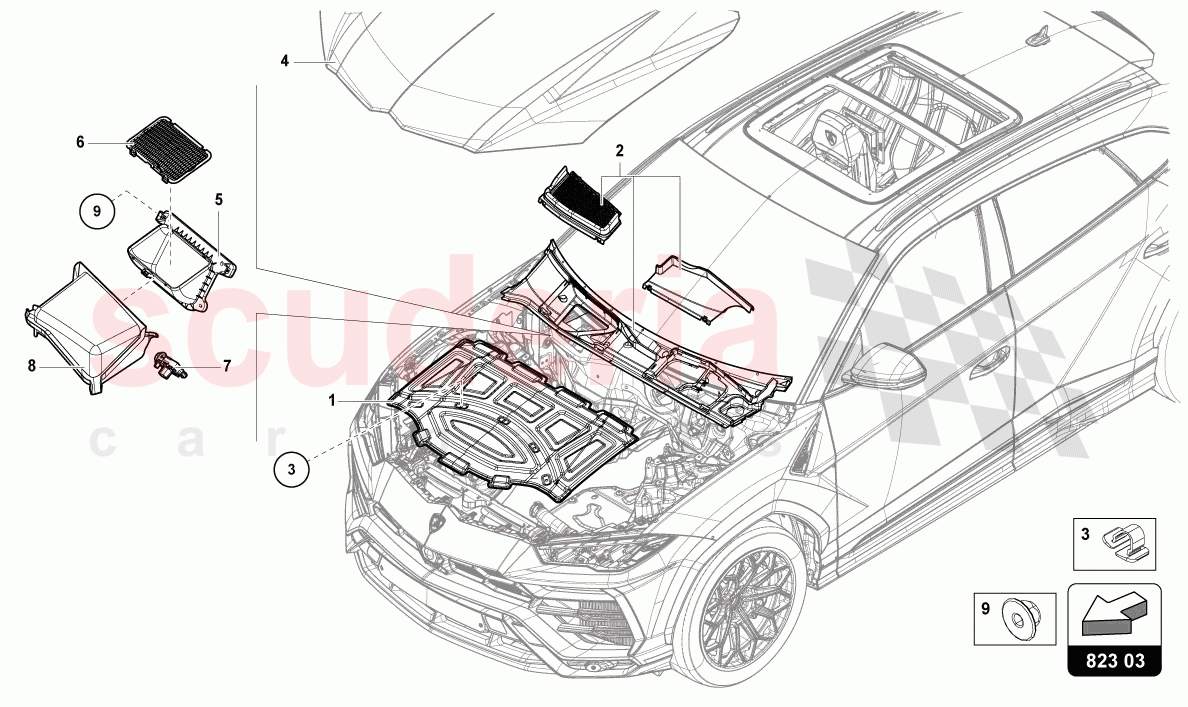 BONNET of Lamborghini Lamborghini Urus (2019-2022)